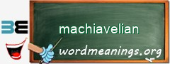 WordMeaning blackboard for machiavelian